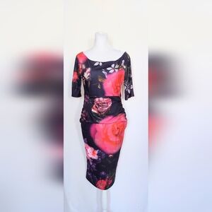 ASOS Maternity Size 6 Midi Dress Floral Print Multicolor NWT